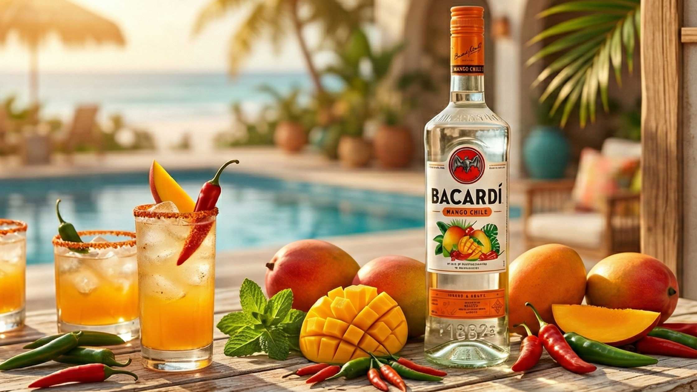 A bottle of Aperol and cocktail illustrations